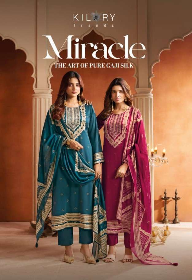 KILORY TRENDZ MIRACLE GAJI SILK MIRROR HANDWORK SALWER KAMEEZ BEST RATE DEALER 