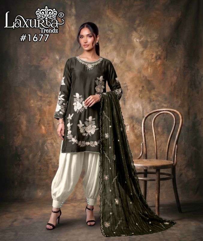 LAXURIA TRENDZ 1677 COLORS RAYON EMBROIDERY READYMADE DRESS WHOLESALER 