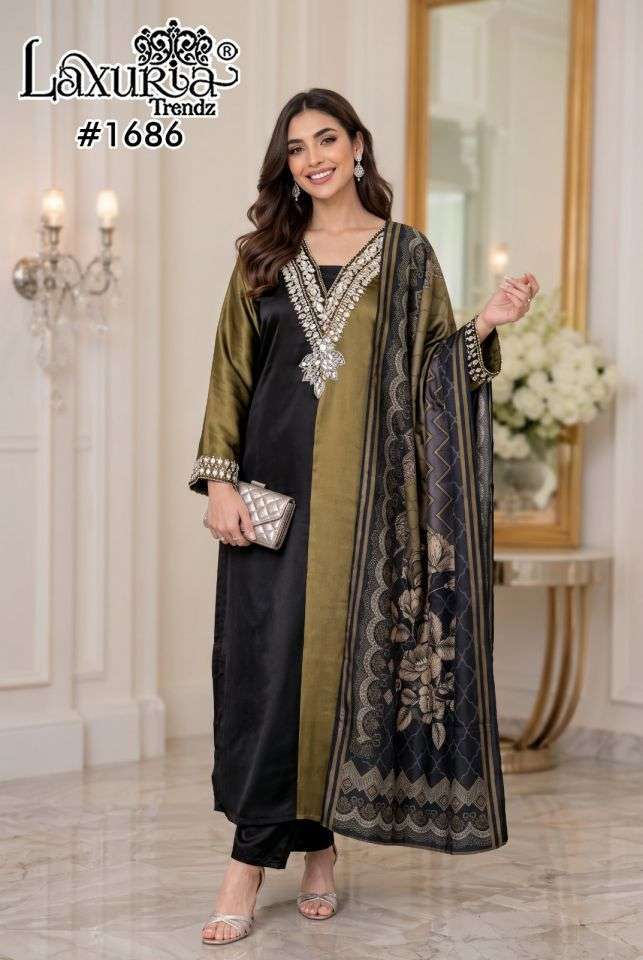 LAXURIA TRENDZ 1686 COLORS VISCOSE READYMADE 3 PCS SET EXPORTERS 2026