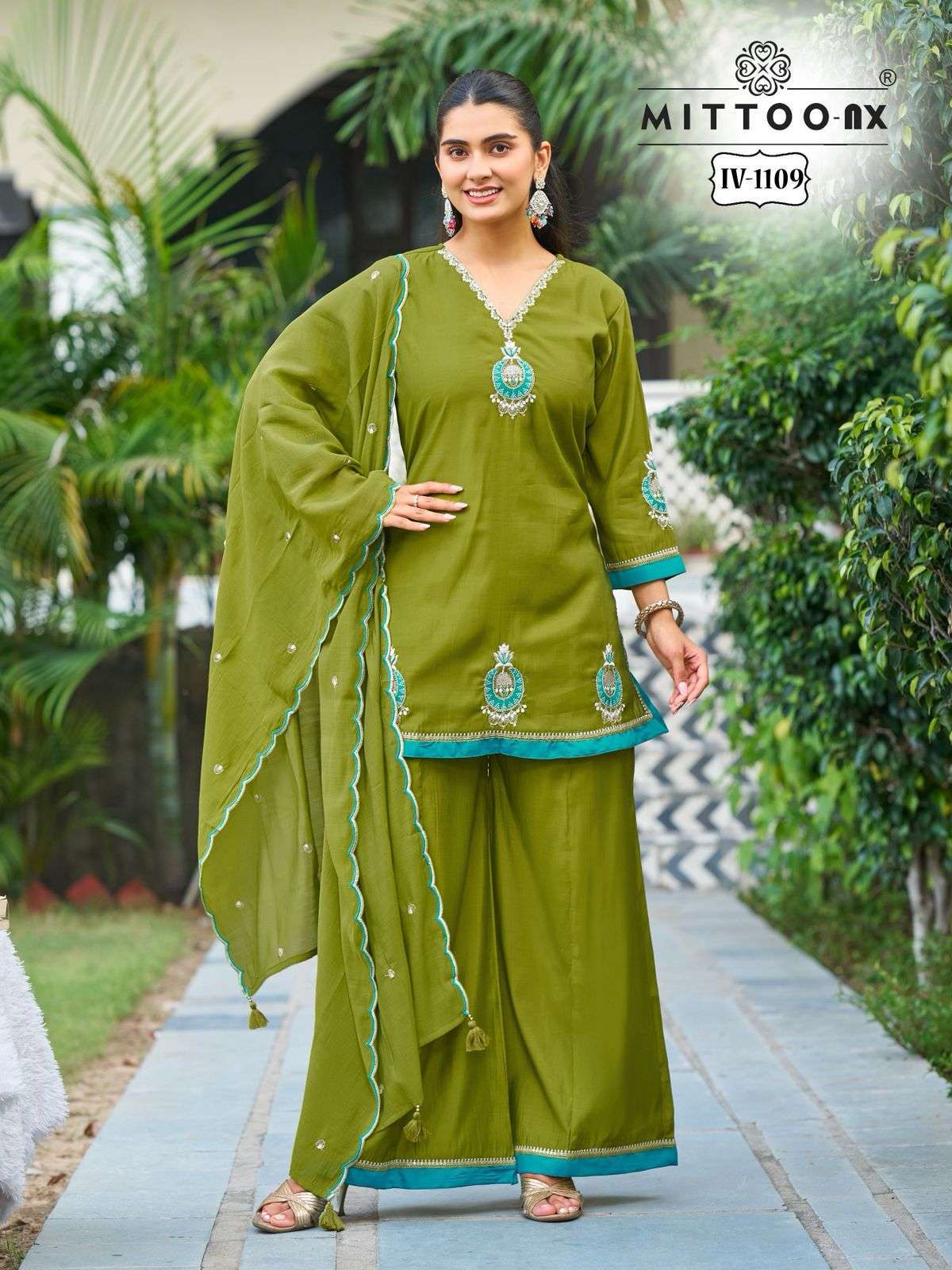MITTOO 1109 TO 1110 HEAVY ROMAN SILK WHOLESALE PRICE READYMADE 3 PIECE 