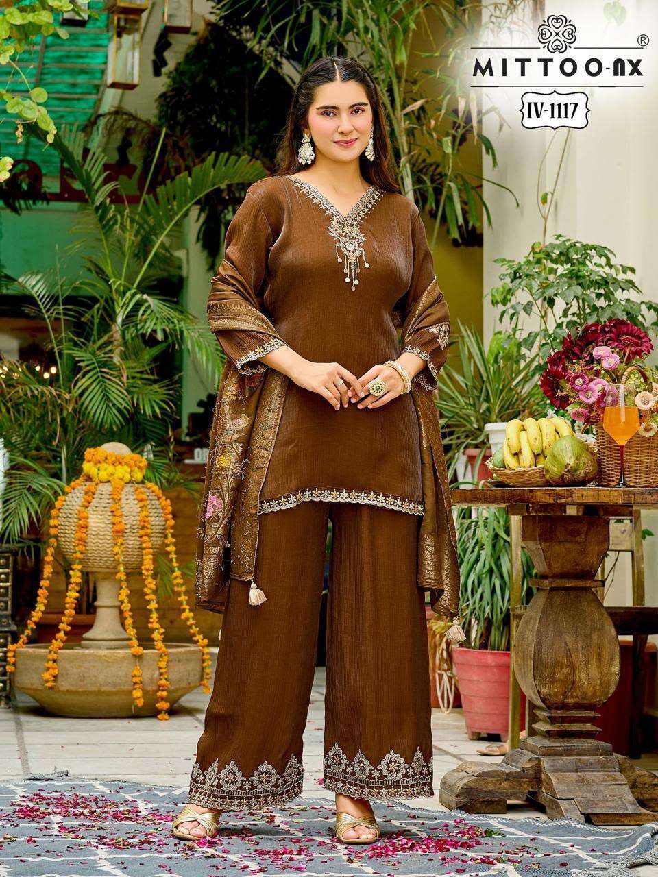 MITTOO NX 116 TO 117 CHIFFON FANCY READYMADE SALWER KAMEEZ BEST RATE DEALER 