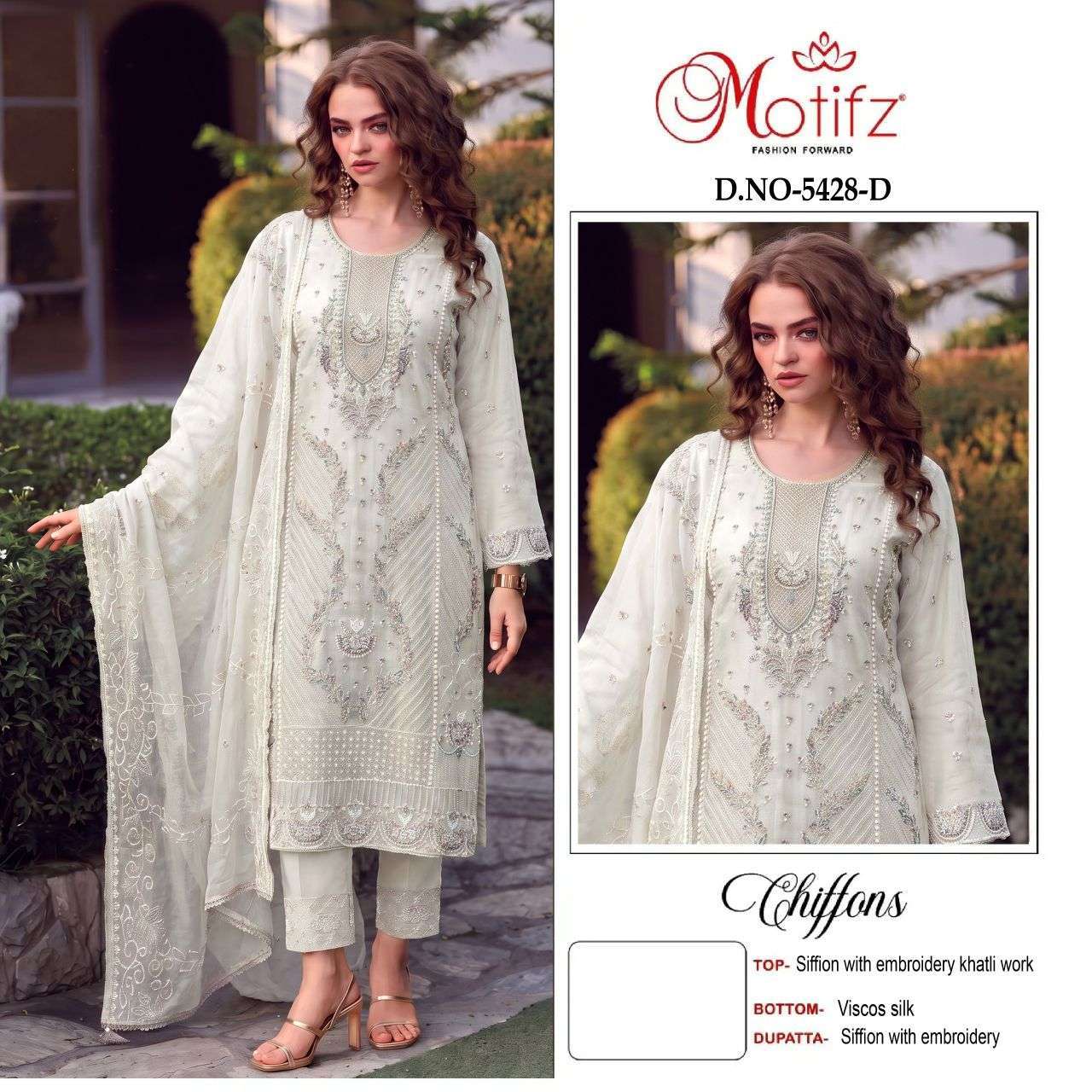 MOTIFZ 5428 COLORS CHIFFON HEAVY EMBROIDERED SALWER KAMEEZ BEST RATE 