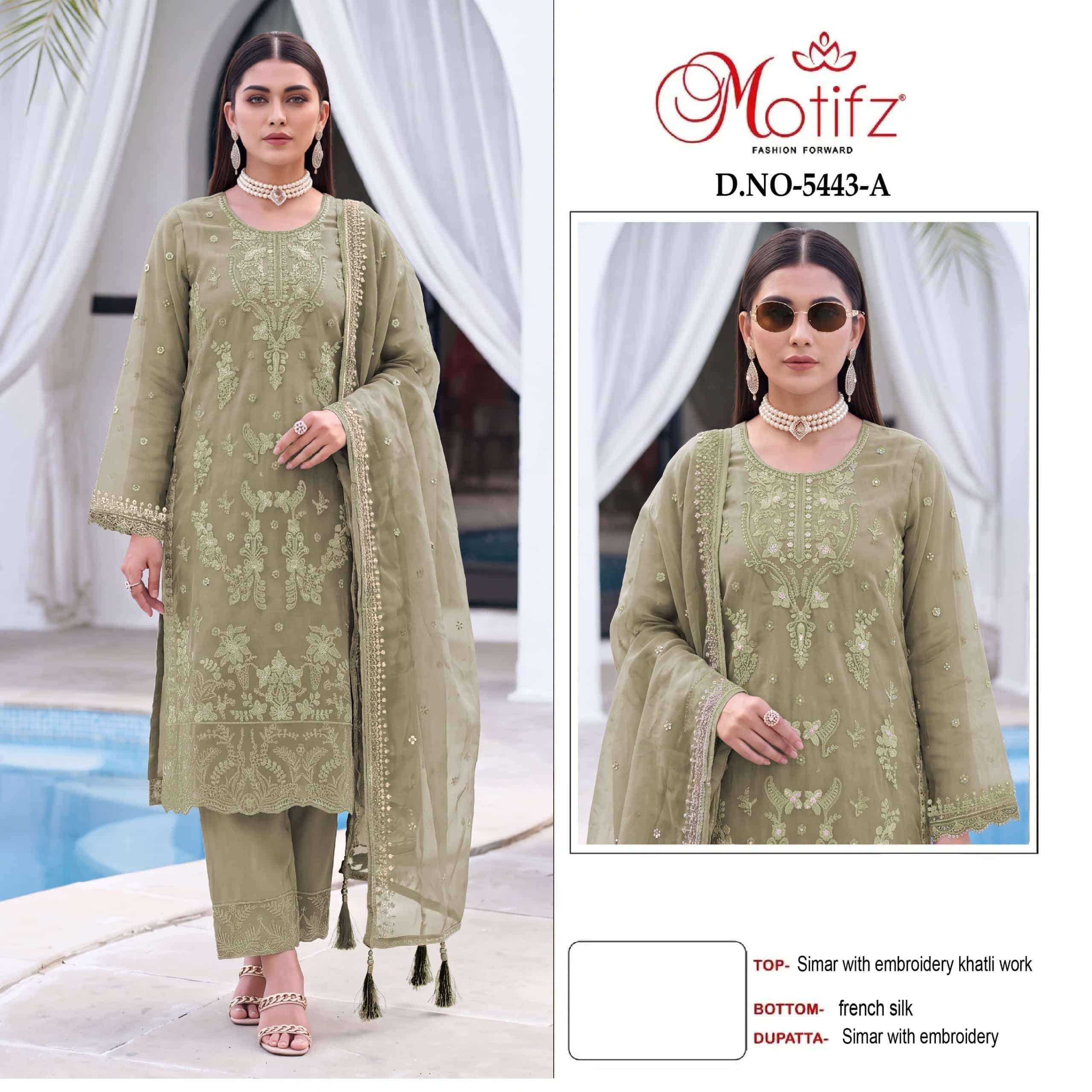 MOTIFZ D 5443 COLORS PAKISTANI DESIGNER SUIT WHOLESALER BEST RATE 2026