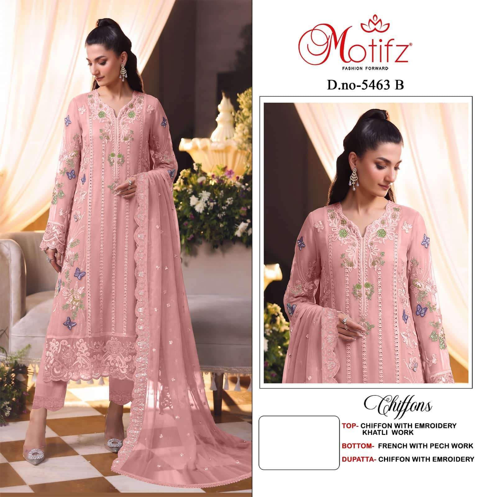 MOTIFZ FASHION 5463 COLORS PAKISTANI CHIFFON SUIT WHOLESALER 