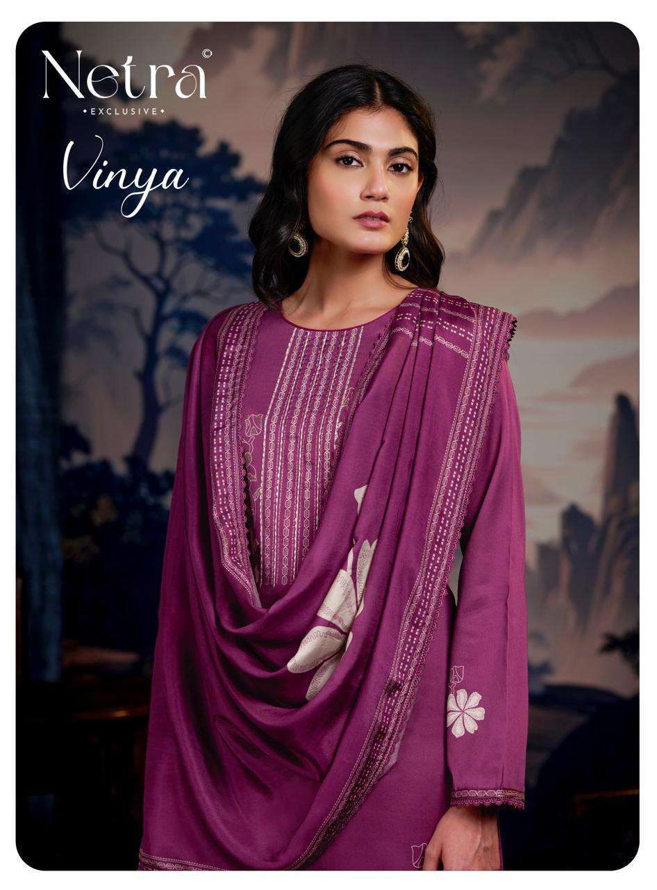 NETRA VINYA FANCY HANDWORK COTTON PRINTED SALWER KAMEEZ BEST RATE DEALER 