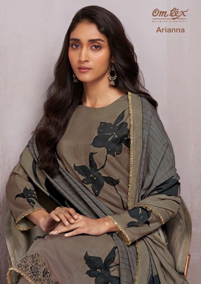 OMTEX ARIANNA MUSLIN SILK EMBROIDERED SALWER KAMEEZ BEST RATE DEALER 