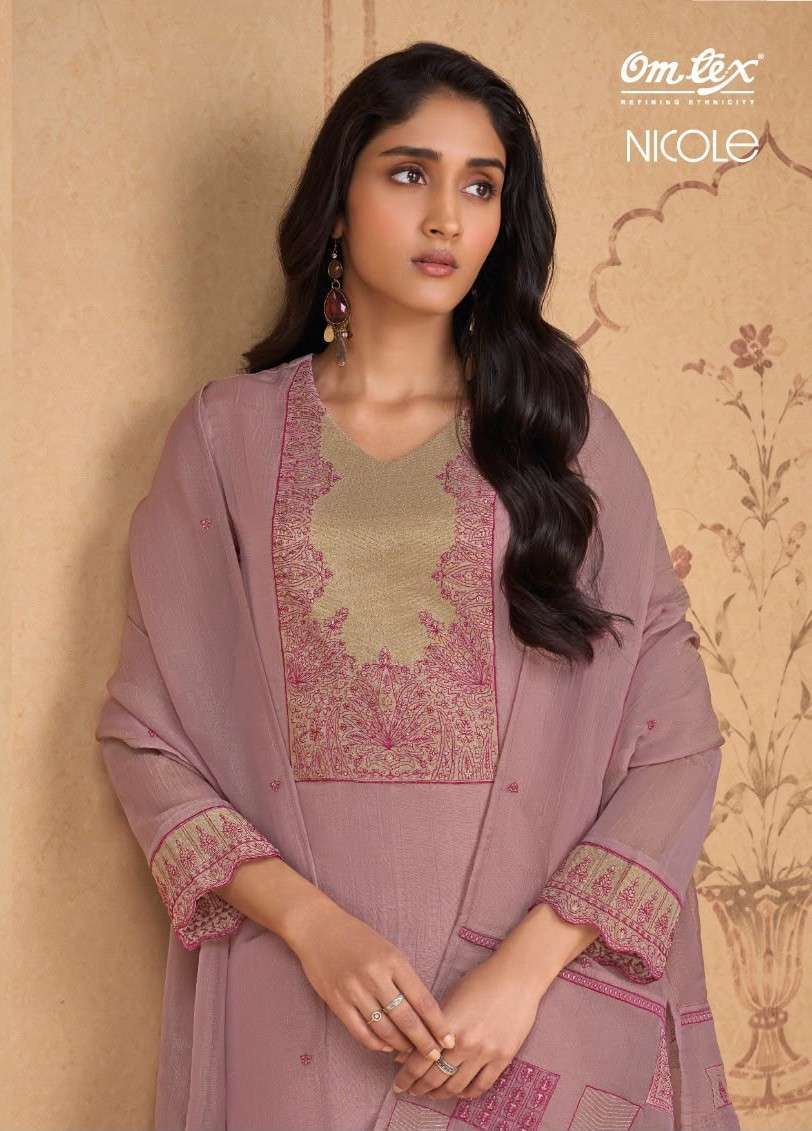 OMTEX NICOLE SILK EMBROIDERY SALWER KAMEEZ BEST RATE DEALER IN SURAT 2026