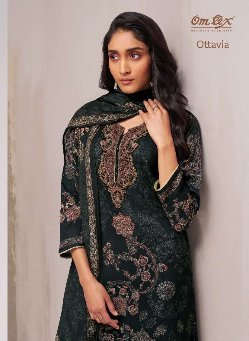 OMTEX OTTAVIA MUSLIN SILK EMBROIDERY SALWER KAMEEZ BEST RATE 
