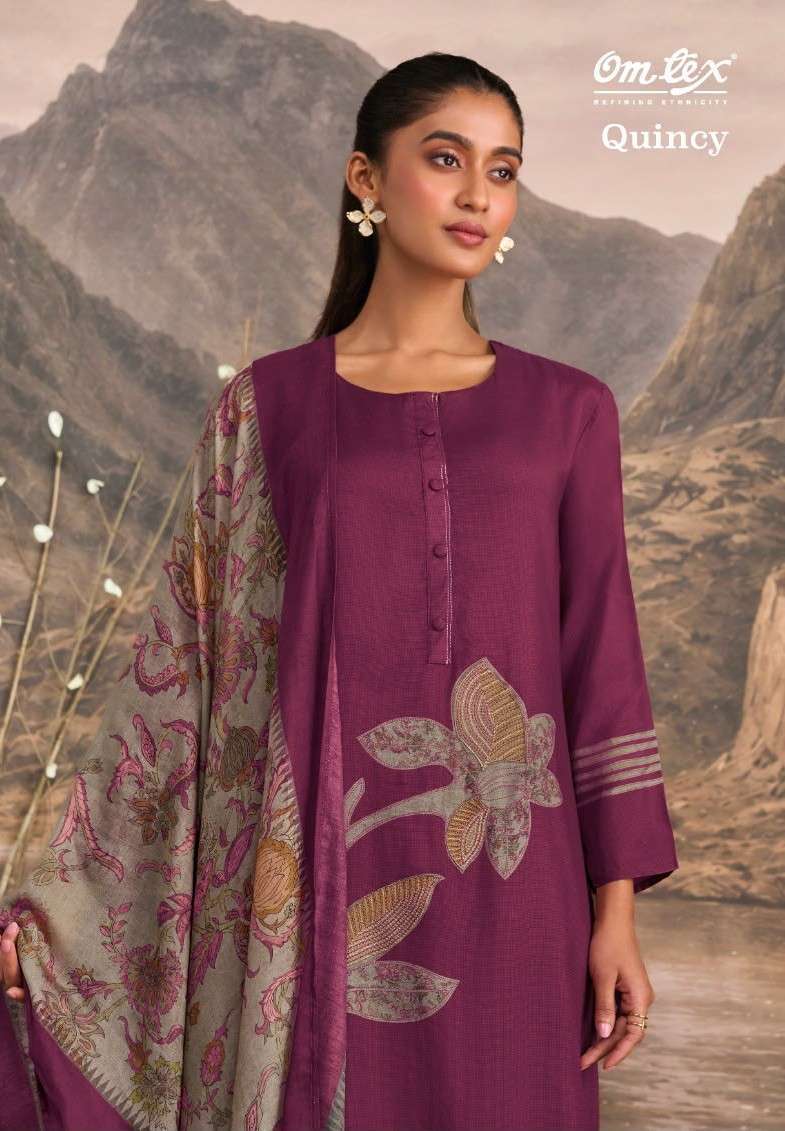 OMTEX QUINCY FANCY EMBROIDERED MUSLIN SILK SALWER KAMEEZ BEST RATE 
