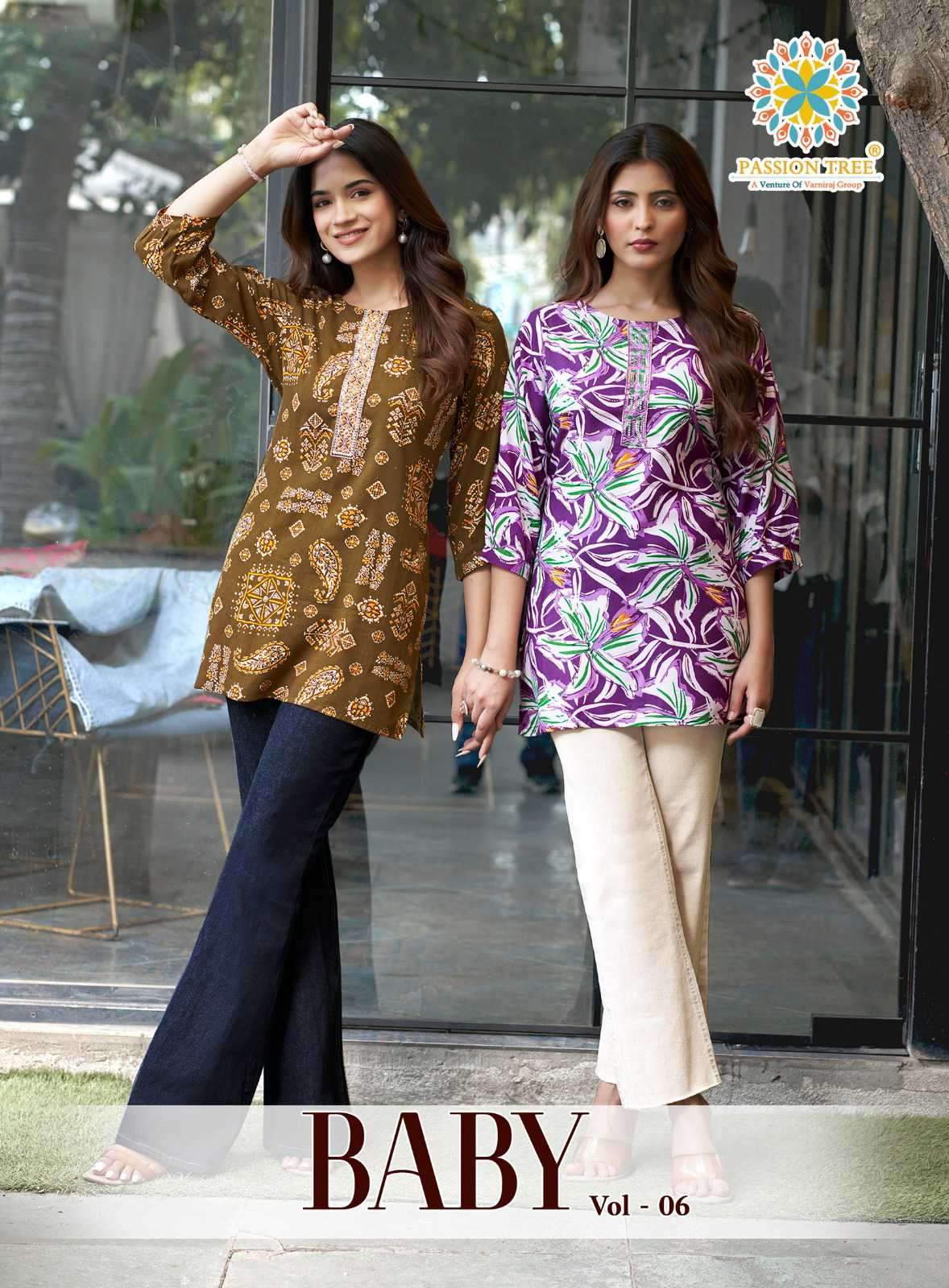 PASSION TREE BABY VOL 6 RAYON PRINTED SHORT TOP WHOLESALER BEST RATE 
