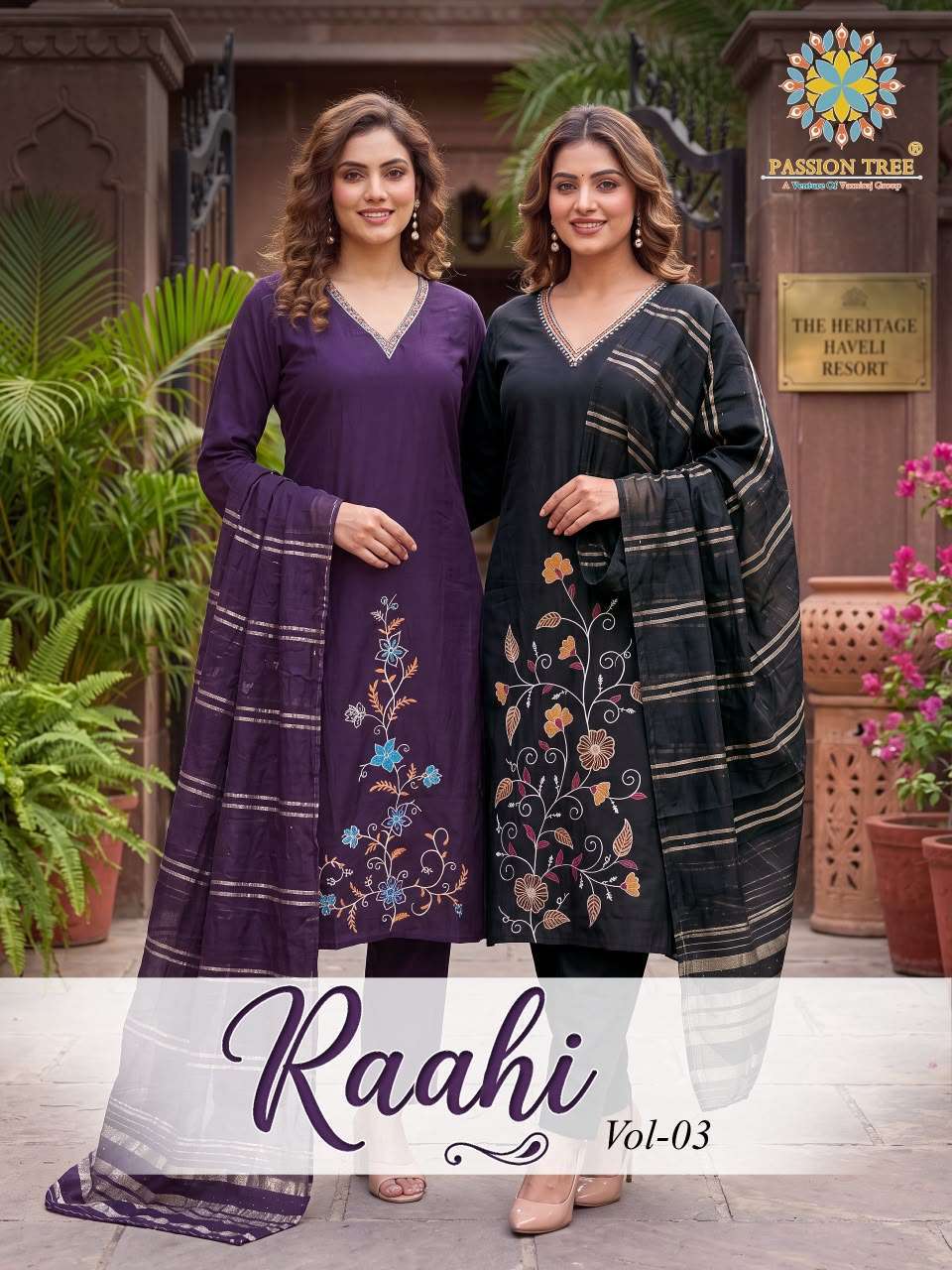 PASSION TREE RAAHI VOL 3 ROMAN SILK READYMADE 3 PIECE SET WHOLESALER 2026