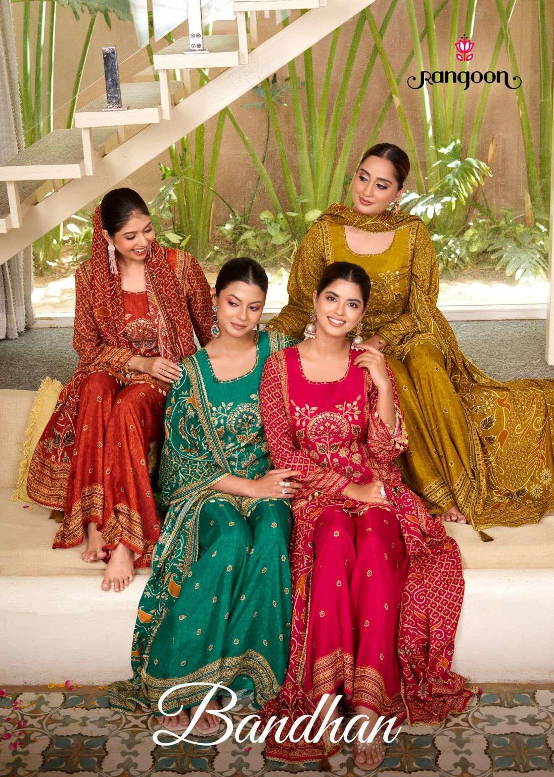 RANGOON BANDHAN MUSLIN PRINTED PARTY WEAR READYMADE SALWER KAMEEZ BEST RATE 2026