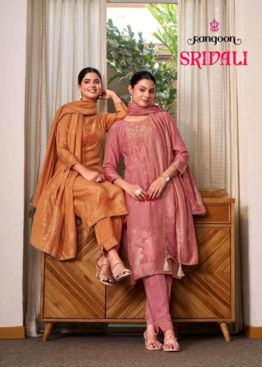 RANGOON SRIVALI PURE MUSLIN LATEST 3 PIECE SUIT EXPORTERS 2026
