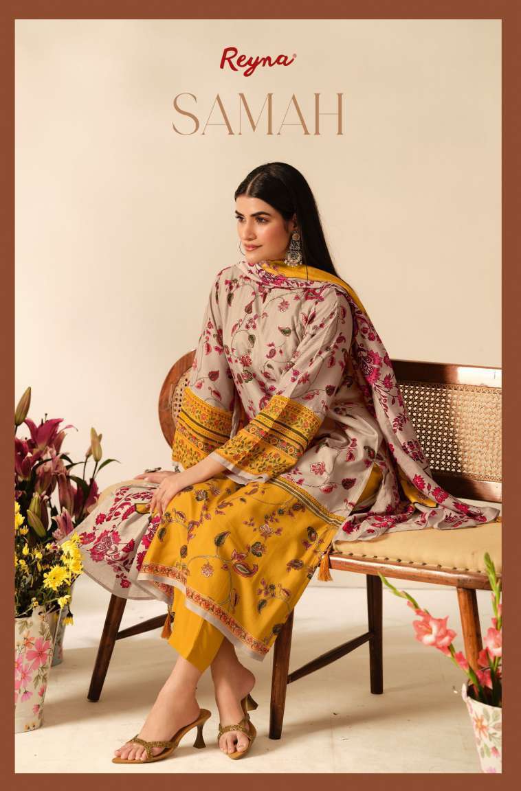 REYNA SAMAH MUSLIN PRINTED CASUAL WEAR SALWER KAMEEZ BEST RATE DEALER 