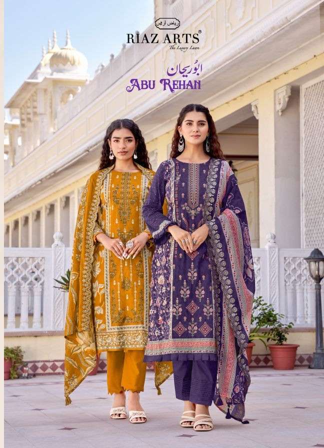 RIAZ ARTS ABU REHAN LAWN COTTON CAMBRIC EMBROIDERED SALWER KAMEEZ BEST RATE 