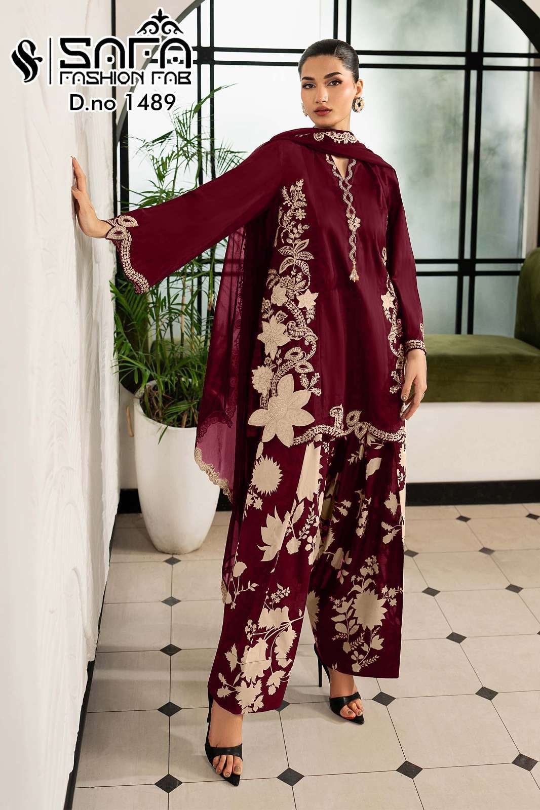 SAFA FASHION FAB 1489 COTTON FACNY READYMADE 3 PCS SET WHOLESALER BEST RATE 2026