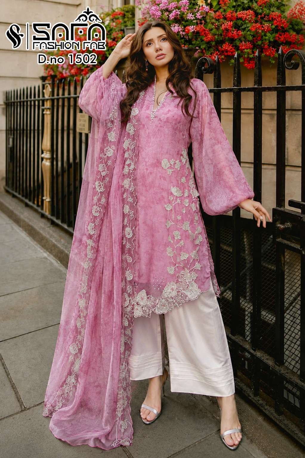 SAFA FASHION FAB 1502 PARTYWEAR 3 PIECE PAKISTANI LATEST CATALOGUE WHOLESALER 