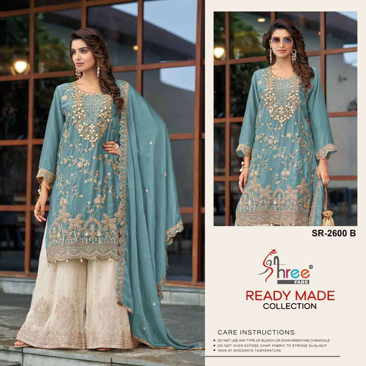 SHREE FAB 2600 COLORS MASS CHIFFON READYMADE PAKISTANI SUIT WHOLESALER 