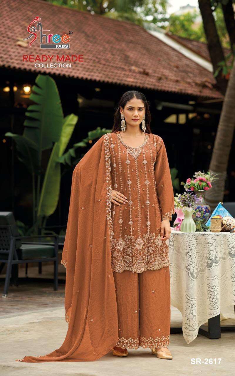 SHREE FAB 2617 COLORS CHIFFON BADS WORK READYMADE SALWER SUIT WHOLESALER 