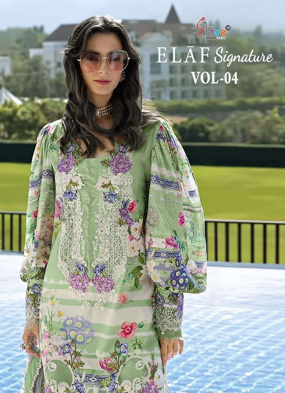 SHREE FAB ELAF SIGNATURE VOL 4 PAKISTANI COTTON SUIT WHOLESALE PRICE 