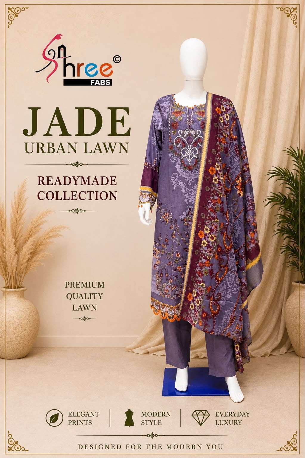 SHREE FAB JADE URBAN LAWN COTTON PATCH WORK DESIGNER READYMADE SALWER KAMEEZ BEST RATE 