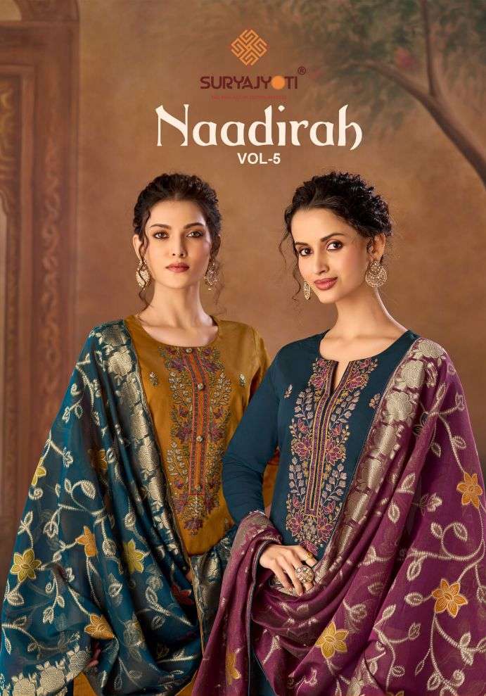 SURYAJYOTI NAADIRAH VOL 5 FANCY EMBROIDERED JAM SATIN SALWER KAMEEZ BEST RATE DEALER 2026