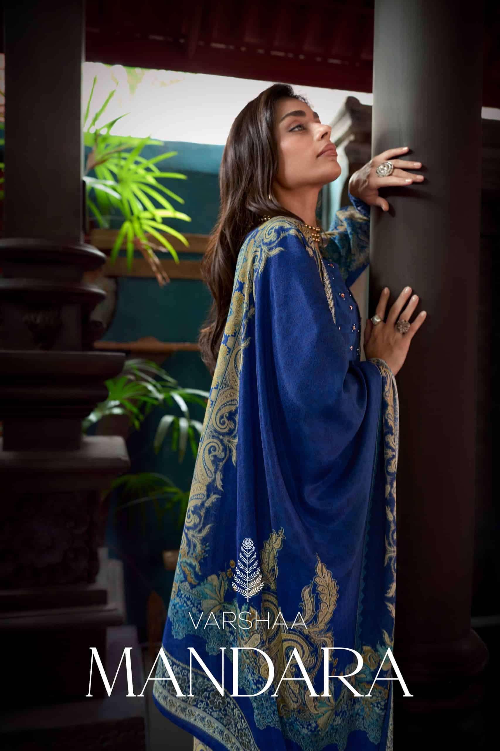 VARSHA FASHION MANDARA VISCOSE MUSLIN DIGITAL PRINT HANDWORK SALWER KAMEEZ DEALER 