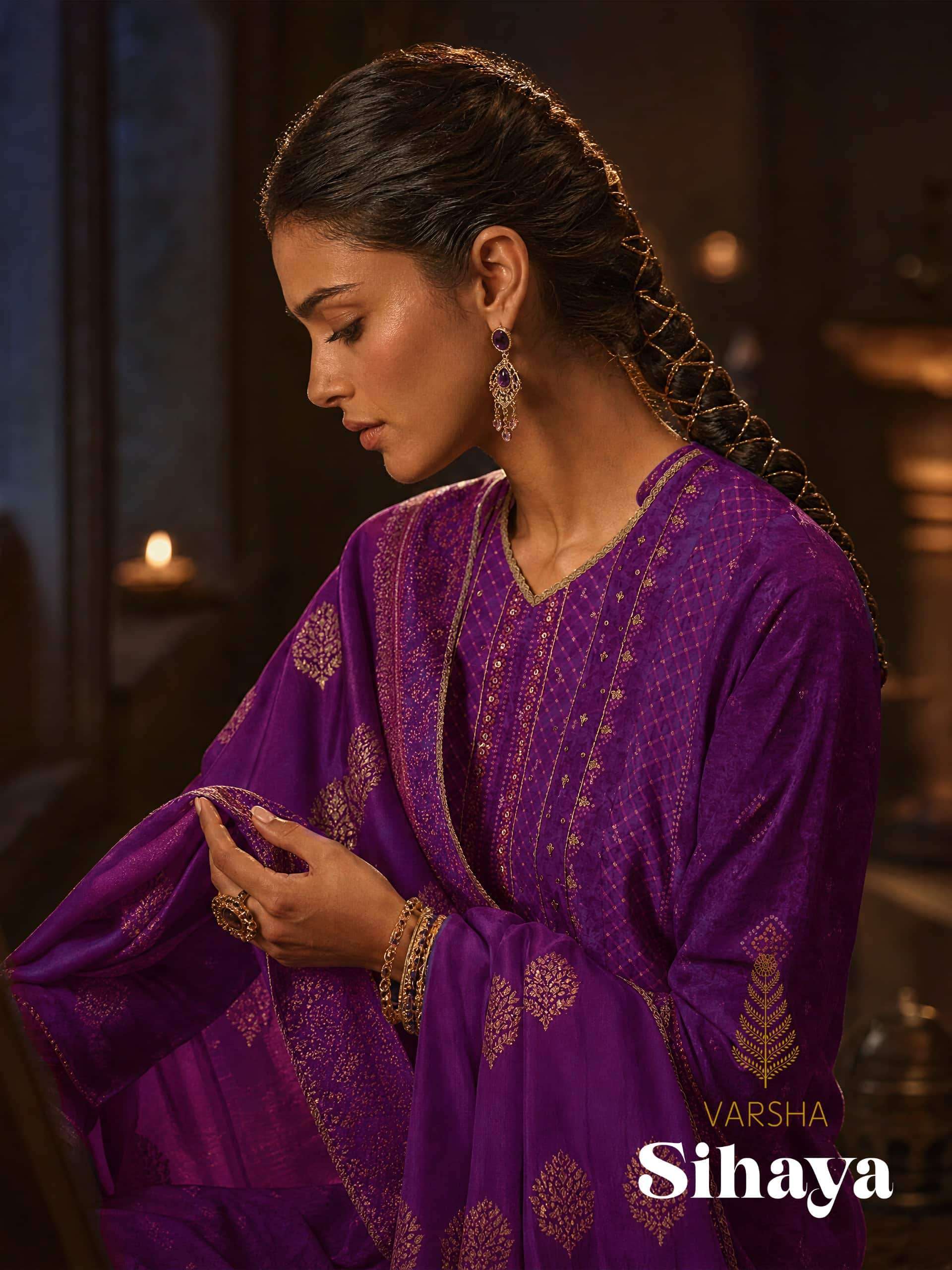 VARSHA FASHION SIHAYA RUSSIAN SILK BANDHANI PRINTED HANDWORK SALWER KAMEEZ BEST RATE 2026