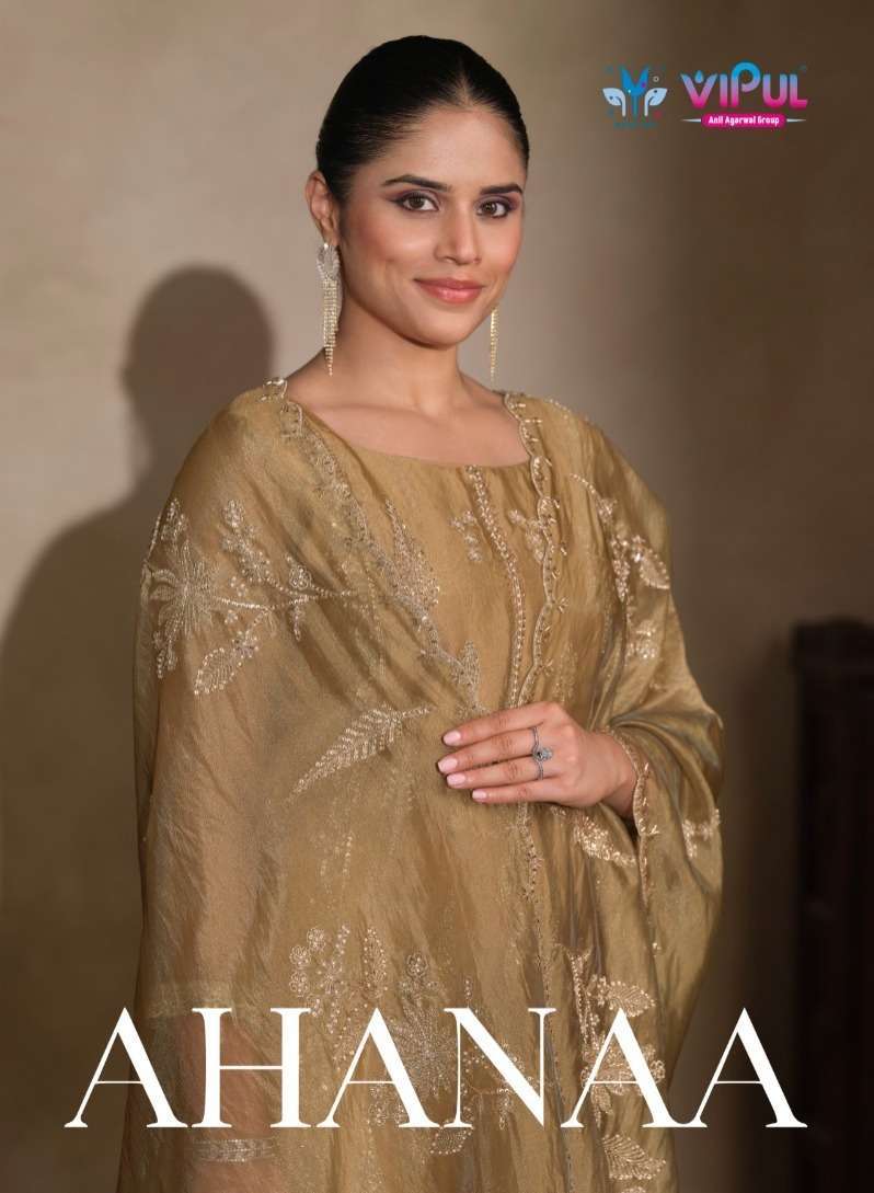 VIPUL FASHION AHAANA FANCY ORGANZA SILK DESIGNER SUIT WHOLESALER 