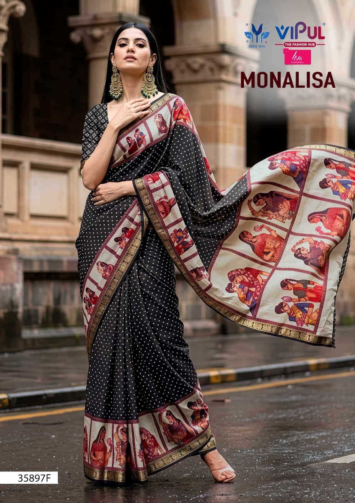 VIPUL FASHION SAREE MONALISA 35897 COLORS COTTON SAREE WHOLESALER BEST RATE DEALER 
