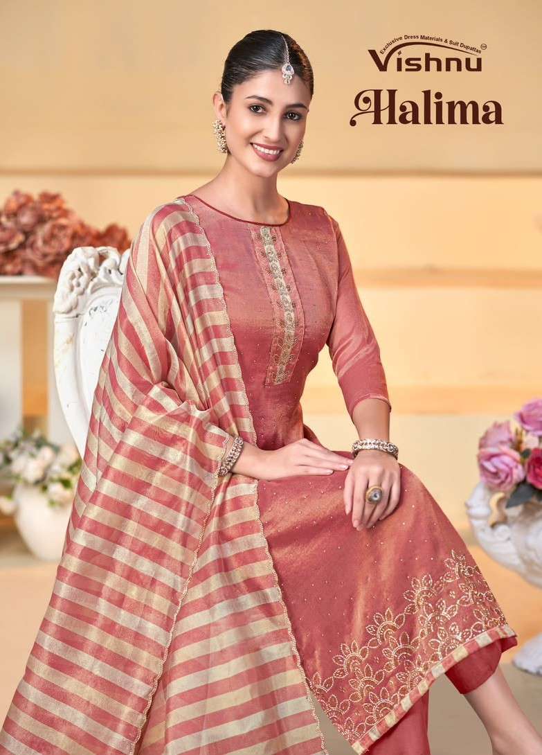 VISHNU HALIMA LATEST COLLECTION BANARASI SILK SUIT LATEST CATALOGUE 2026