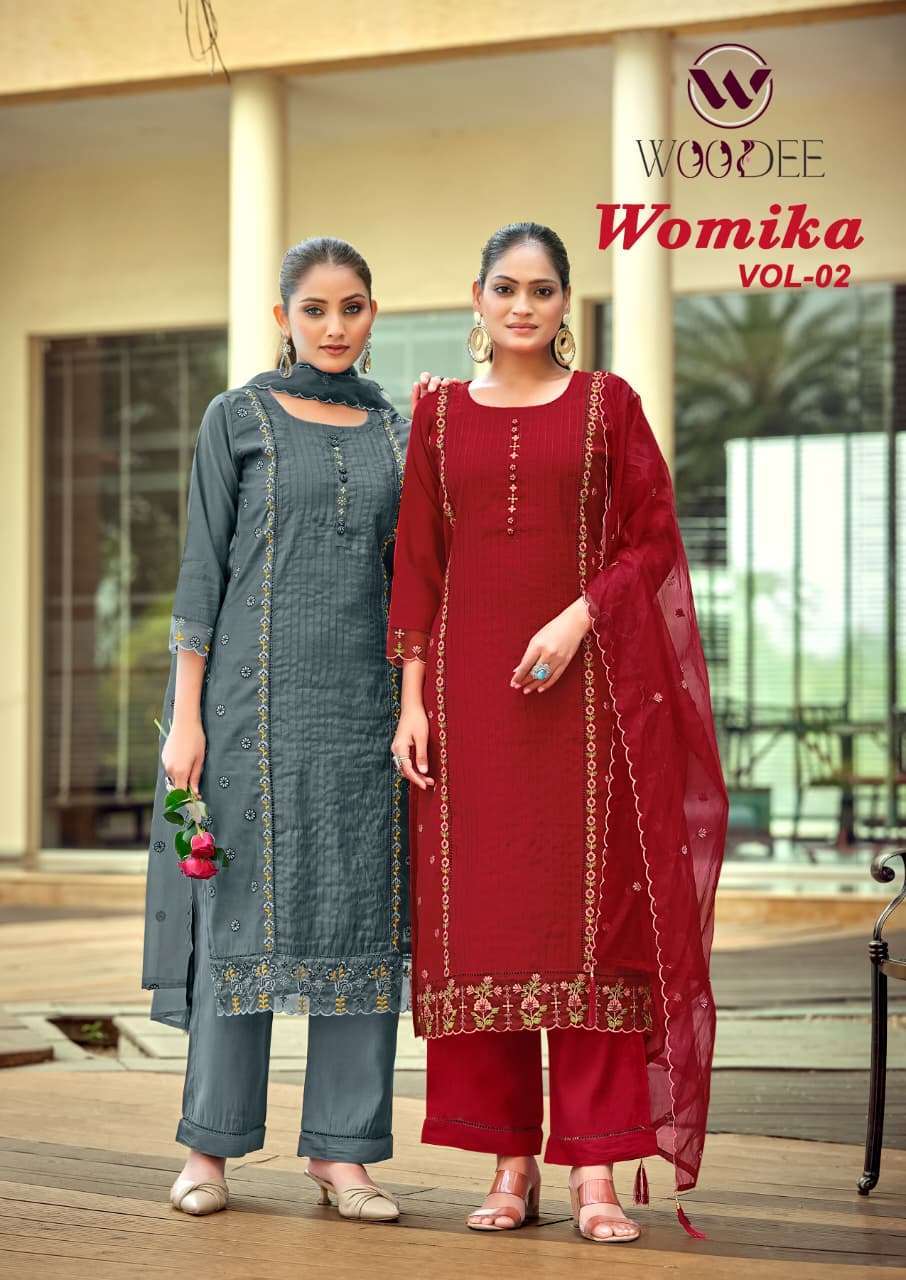 WOODEE WOMIKA VOL 2 VISCOSE ROMAN SILK KURTI WHOLESALER  