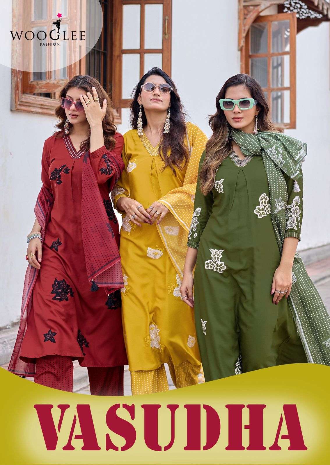 WOOGLEE VASUDHA RAYON THREAD WORK READYMADE SALWER KAMEEZ BEST RATE DEALER 