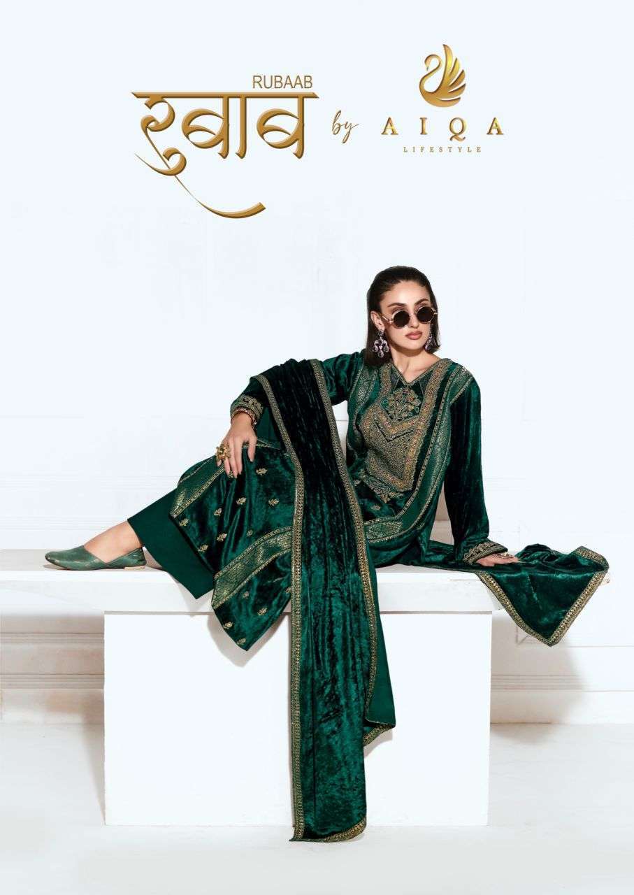 Aiqa Rubaab Velvet Designer Salwar Kameez Wholesale Catalogue