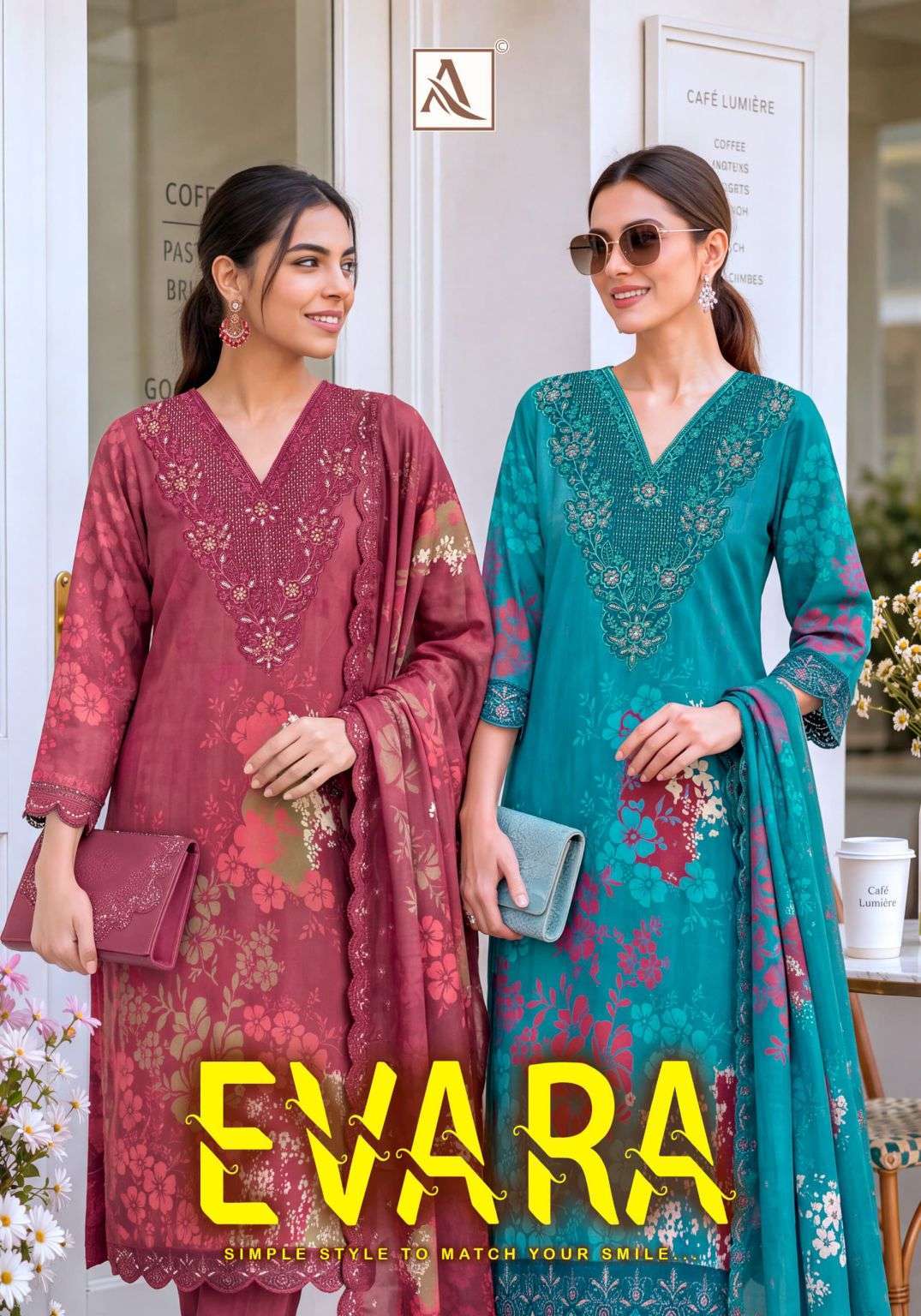 ALOK SUIT EVARA VISCOSE MUSLIN SALWER KAMEEZ BEST RATE DEALER IN SURAT 