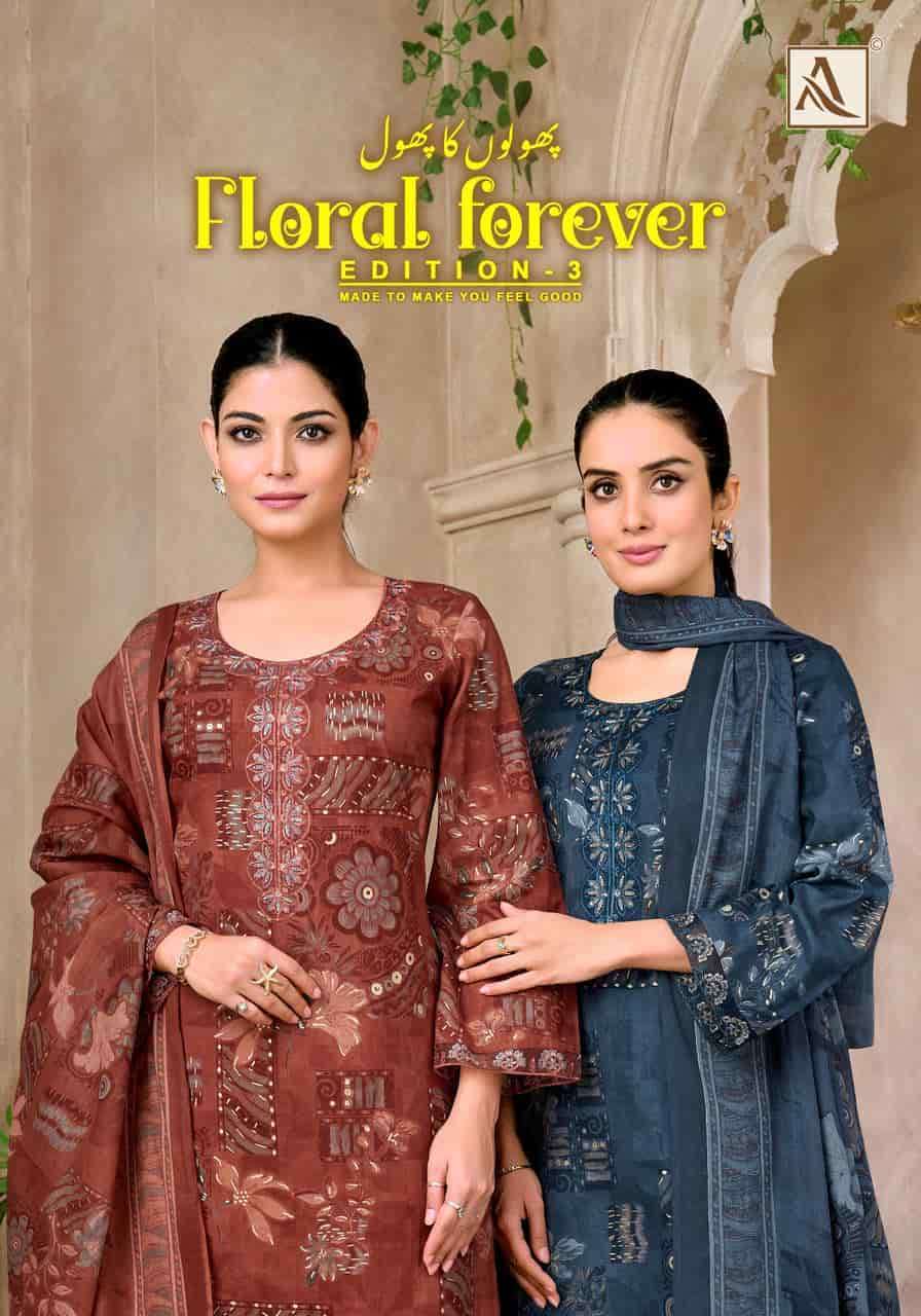 ALOK SUIT FLORAL FOREVER VOL 3 CAMBRIC COTTON FOIL PRINT EMBROIDERED SUIT WHOLESALER BEST RATE 