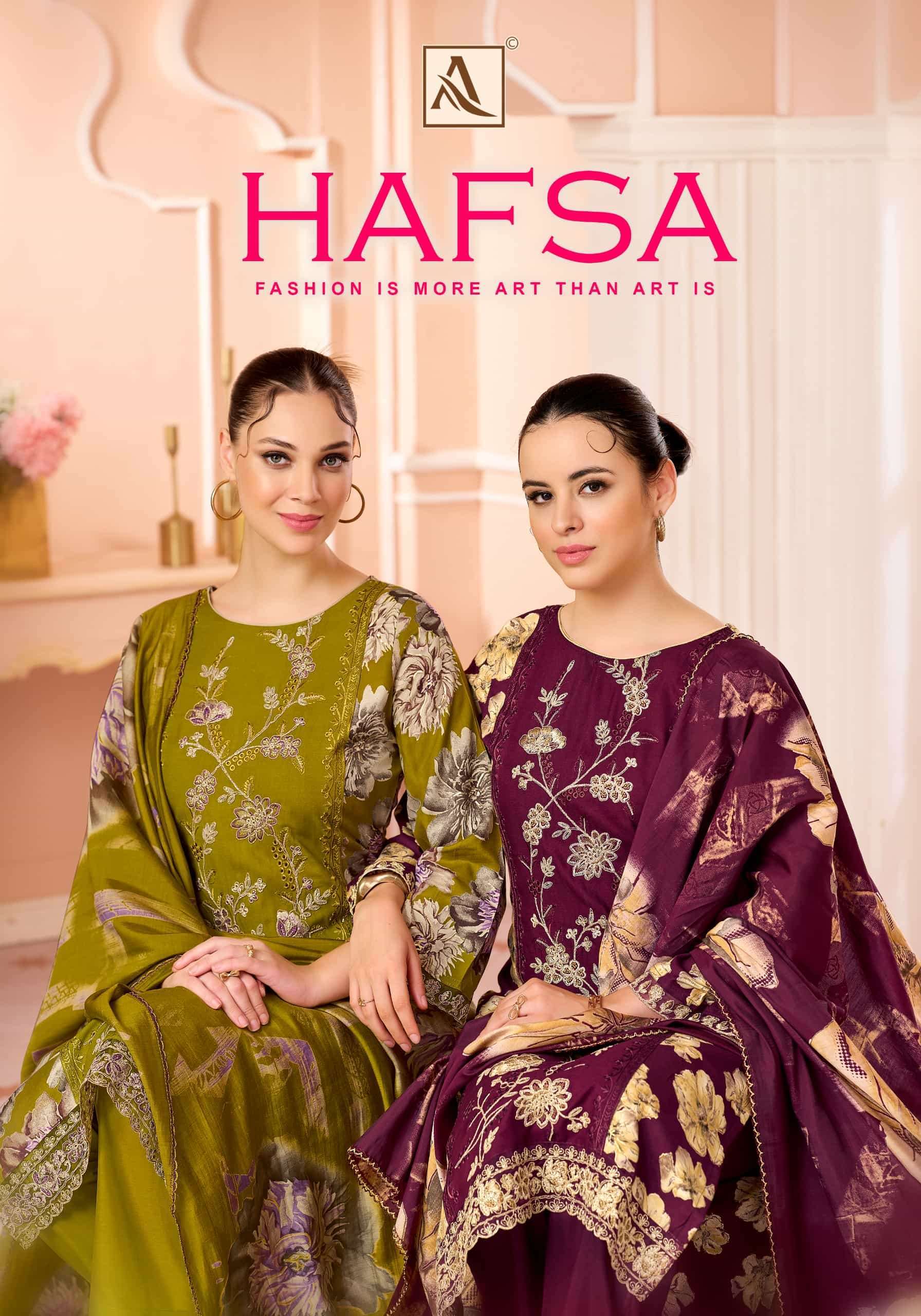 Alok Suit Hafsa Fancy Rayon Suit Wholesale Catalogue
