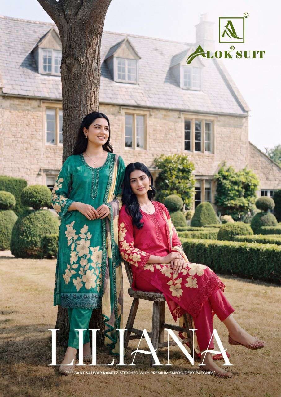 ALOK SUIT LILIANA MUSLIN EMBROIDERED SUIT WHOLESALE PRICE DEALER IN SURAT 