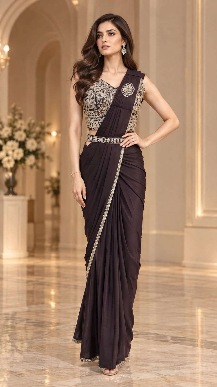 Amoha 102486 Wedding Wear Lycra Readymade Saree