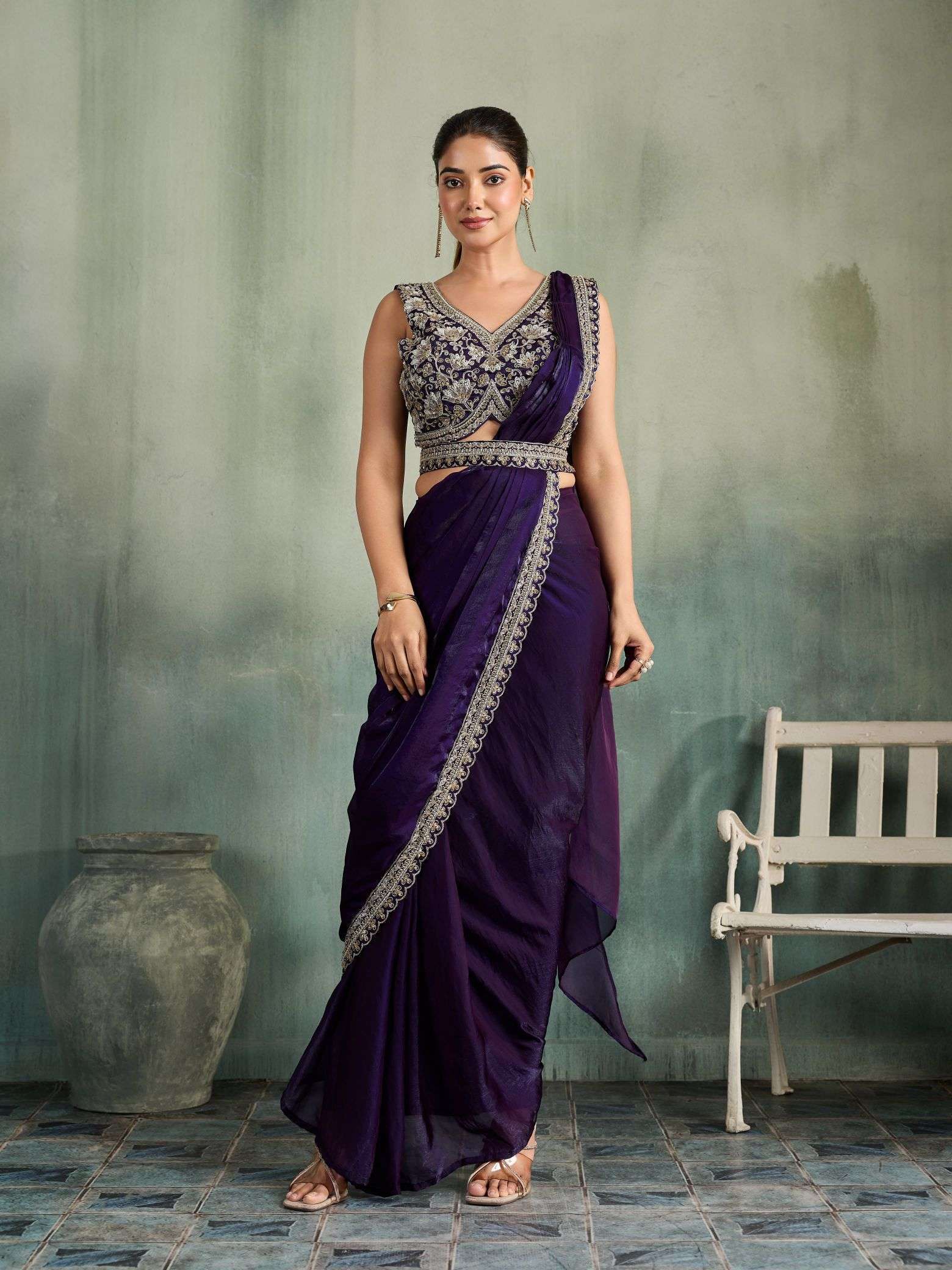 Amoha 531 Fendy Silk Designer Saree With Embroidery Work