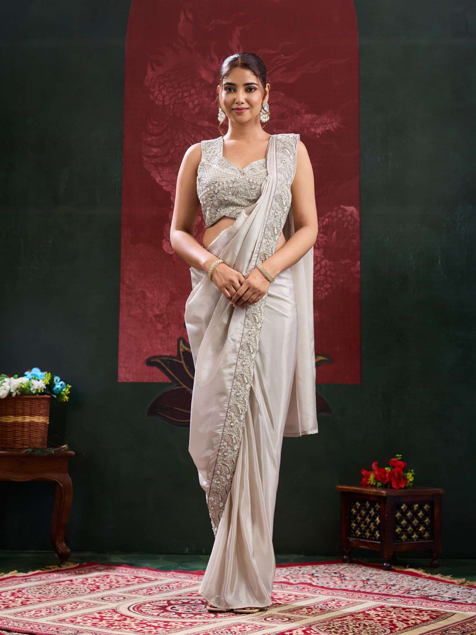 Amoha 536 Party Wear Chinon Readymade Saree Collection Wholesale Catalogue Original Maajisa Fashion Surat