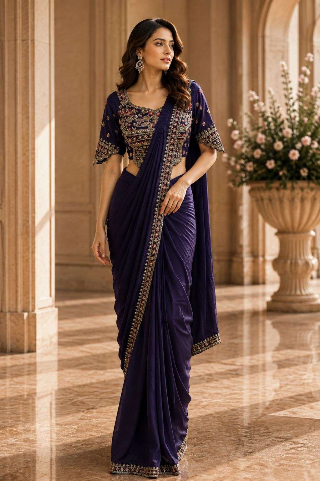 AMOHA 551 COLORS EMBROIDEREY BEADS WORK READYMADE SAREE WHOLESALER BEST RATE 2026
