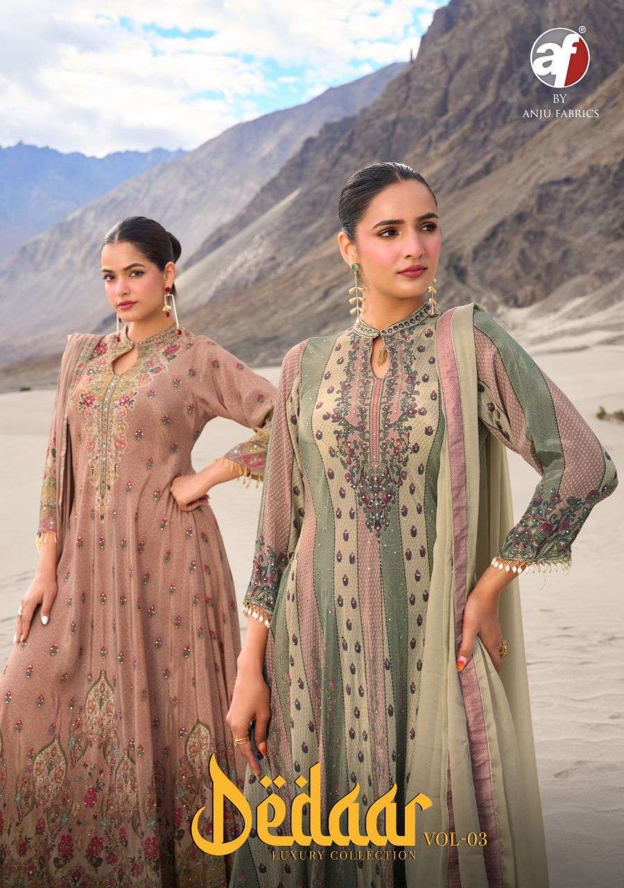 Anju Fabric Deedar Vol-3 Natural Crep