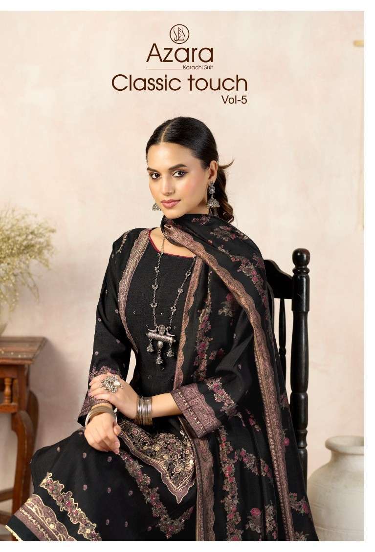 Azara Classic Touch Vol-5 Pure Viscose With Heavy Embroidery Work And Handwork Designer Dress Material Catalogue Wholesale Collection