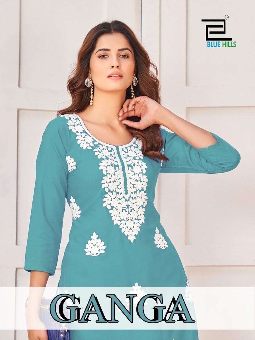 BLUE HILLS GANGA READYMADE LADIES KURTA CATALOGUE WHOLESALER 