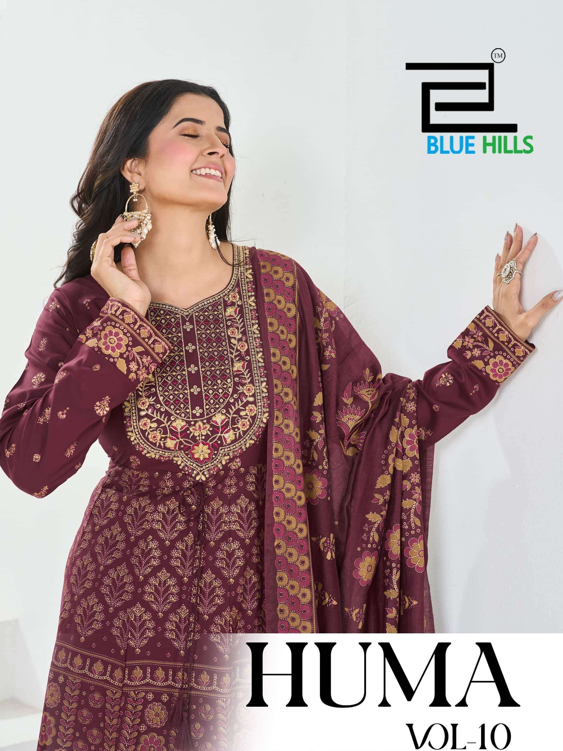 Blue Hills Huma Vol 10 Anarkali Style Dress Material Wholesale