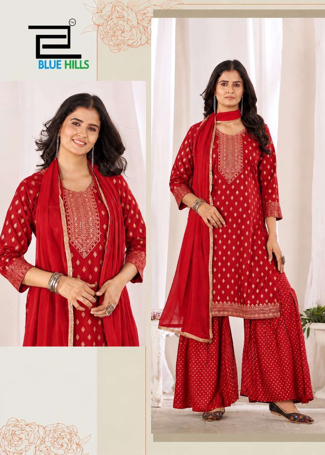 Blue Hills Karwa Chauth Style Sharara Dress Wholesale Catalogue