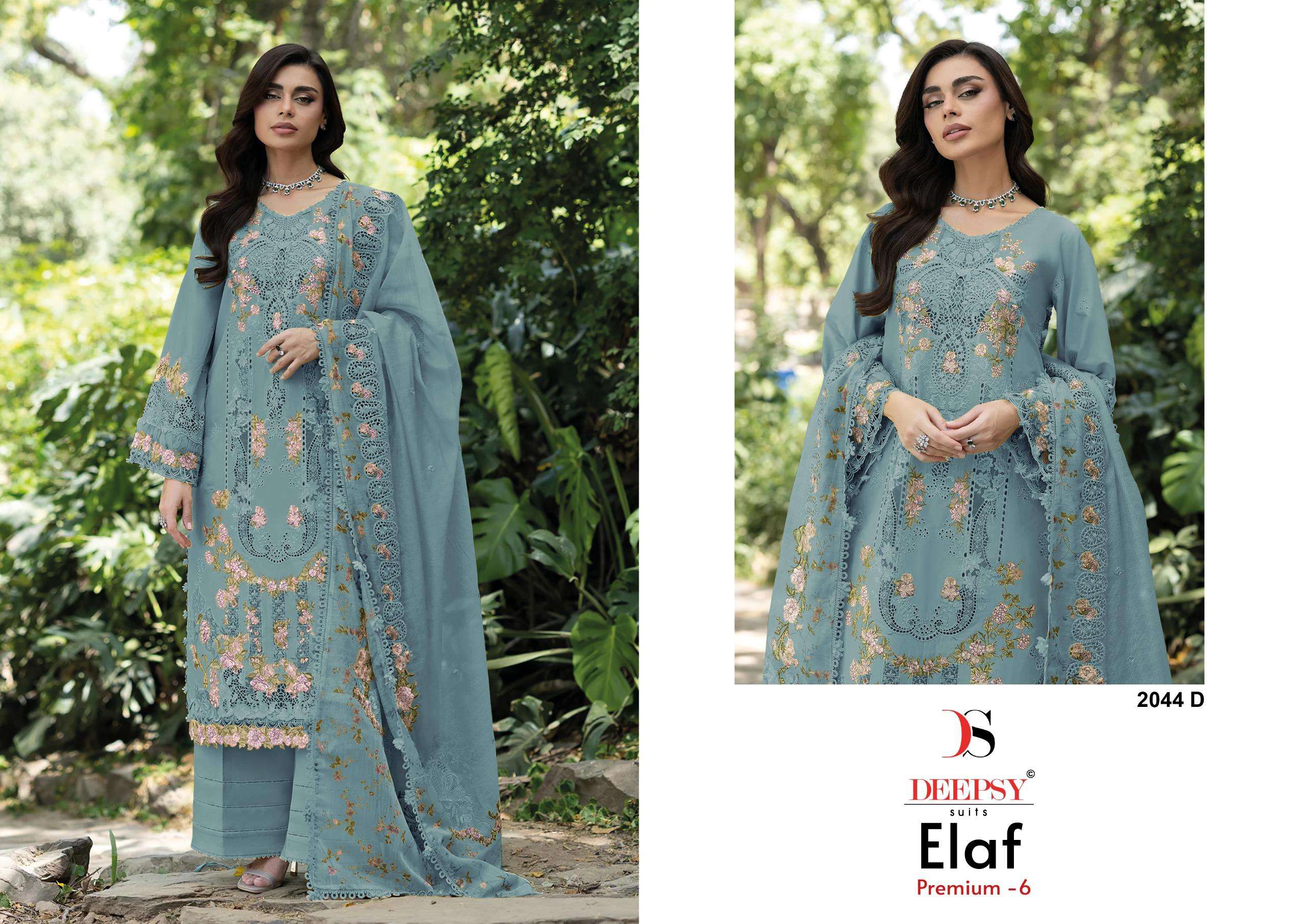 Deepsy Elaf Premium Luxury Lawn 2044 Colors Pakistani Collection
