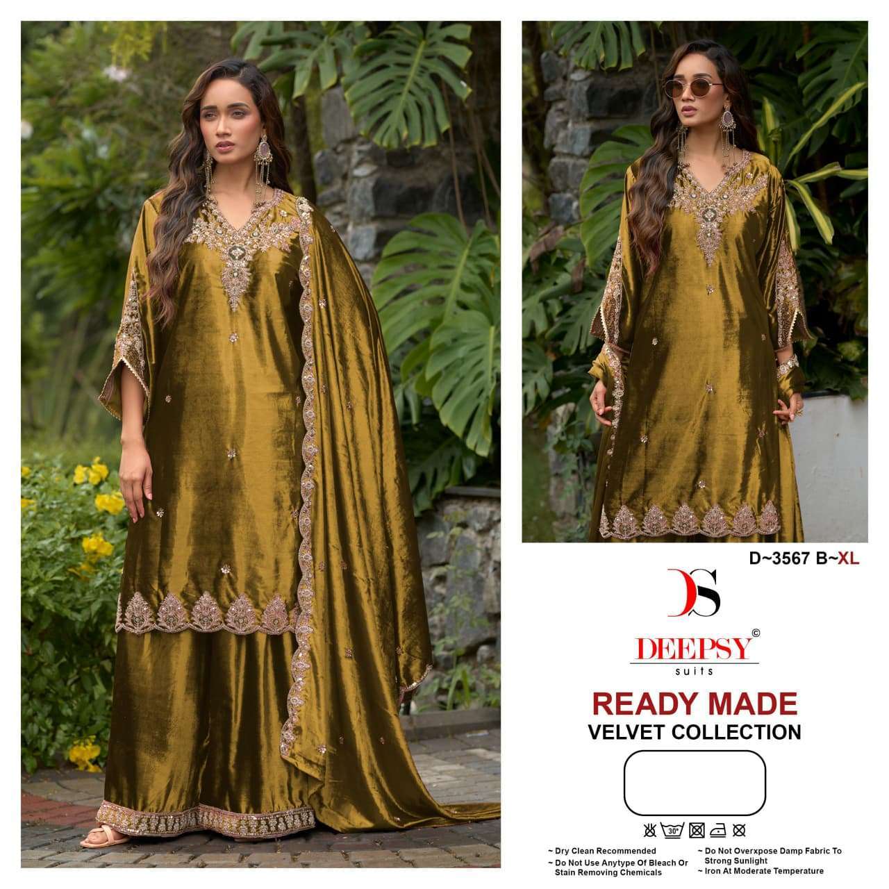 Deepsy Suir 3567 Velvet With Heavy Beads Work Readymade Wholesale Catalogue