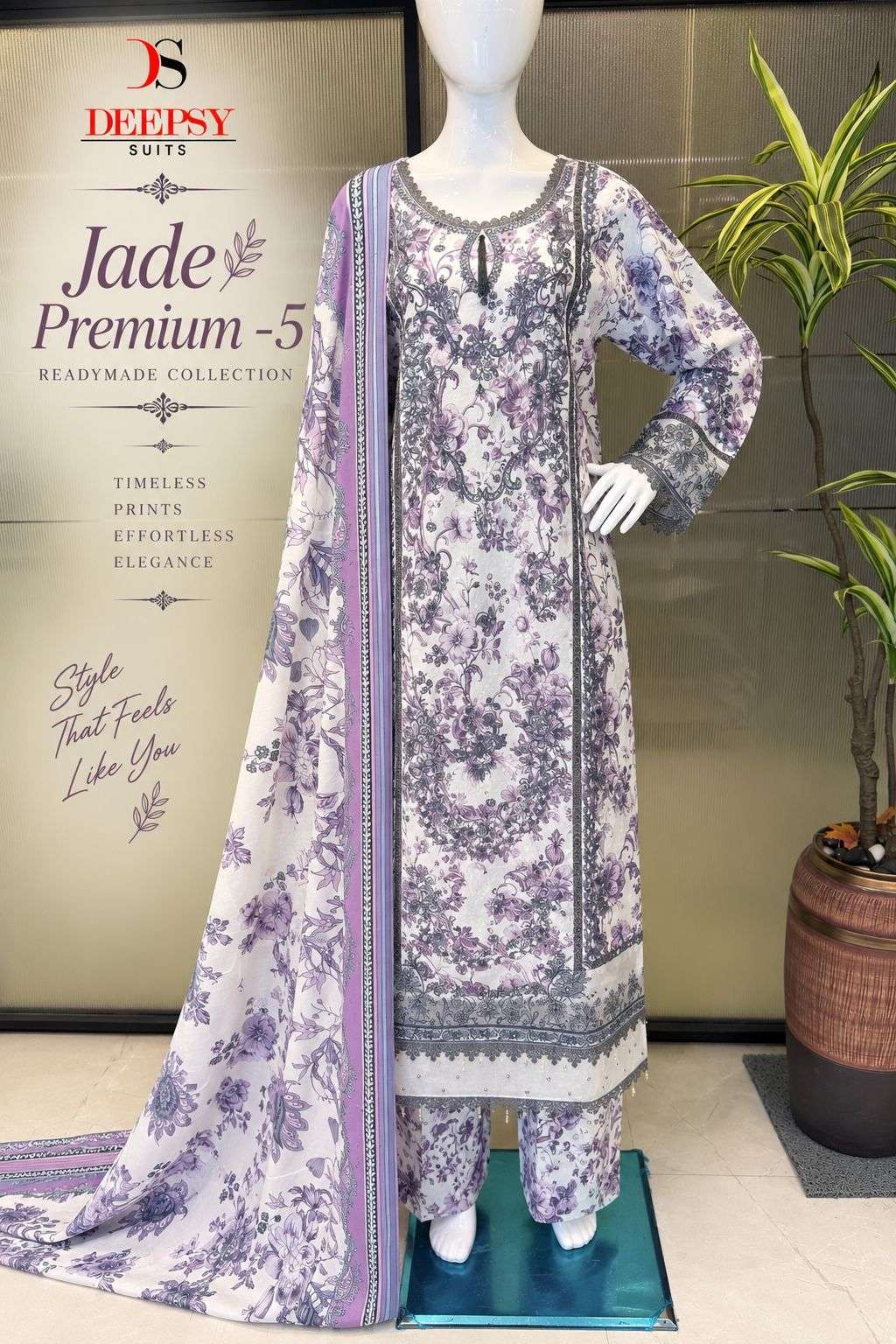 DEEPSY SUIT JADE PREMIUM 5 PURE COTTON PAKISTANI READYMADE CATALOG WHOLESALER 2026